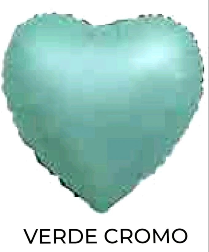 BALAO METAKIZADO 18¨ CORACAO CHROME VERDE