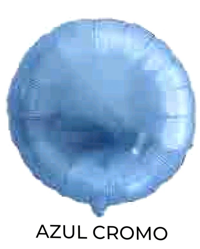 BALAO METAKIZADO 18¨ REDONDO CHROME AZUL