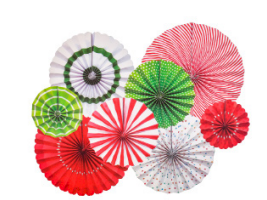 KIT ENFEITE DE PAPEL NATAL 20/30/40CM C/9UND