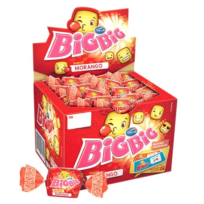 CHICLETE BIG BIG MORANGO 400G