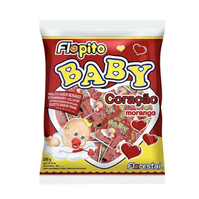 PIRULITO FLORESTAL BABY CORACAO MORANGO 200G