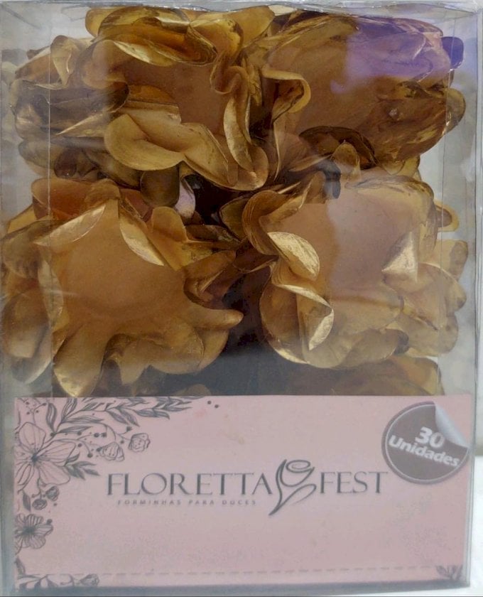 FORMINHA FLORETTA FEST C/30UND E-11 ouro metalizado