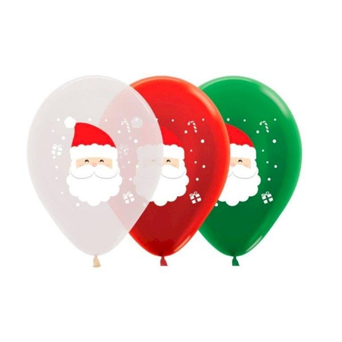 BALAO LATEX PAPAI NOEL CRISTAL SORTIDO R12 UNIDADE