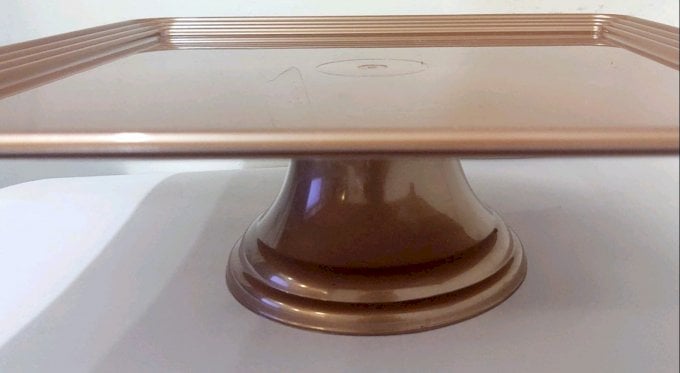 BOLEIRA QUADRADA 30CM ROSE GOLD