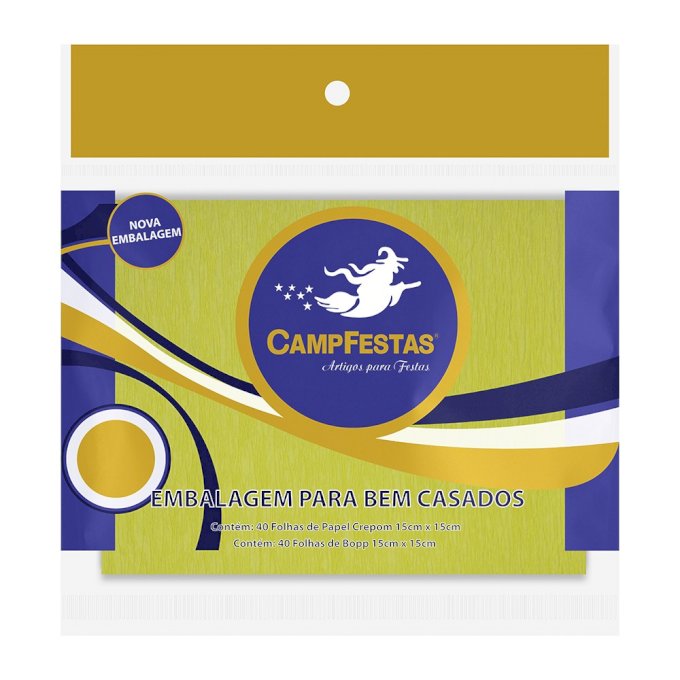 PAPEL PARA BEM CASADO 15X15CM 40FOLHAS CREPOM E 40 FOLHAS TRABSPARENTES AMARELO