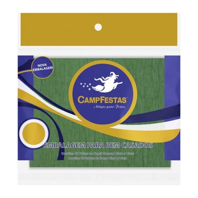 PAPEL PARA BEM CASADO 15X15CM 40FOLHAS CREPOM E 40 FOLHAS TRABSPARENTES VERDE BANDEIRA