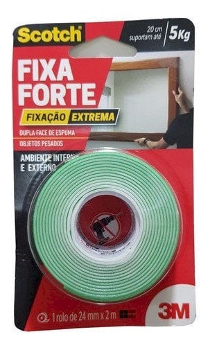 FITA 3M DUPLA FACE ESPUMA 24MMX1,50MTS