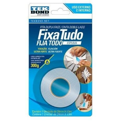 FITA TEKBOND DUPLA FACE ESPUMA 24MMX1,50