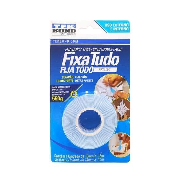 FITA TEKBOND DUPLA FACE ESPUMA 19MMX1,50