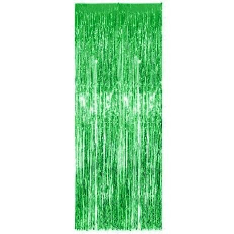CORTINA METALIZADA TIRAS VERDE 2 X 1MT UND