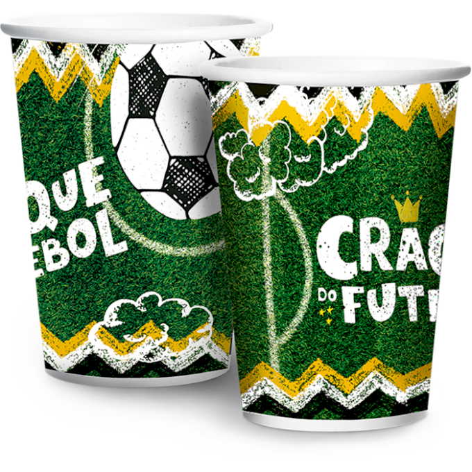 COPO PAPEL 180ML FESTA FUTEBOL 12UND