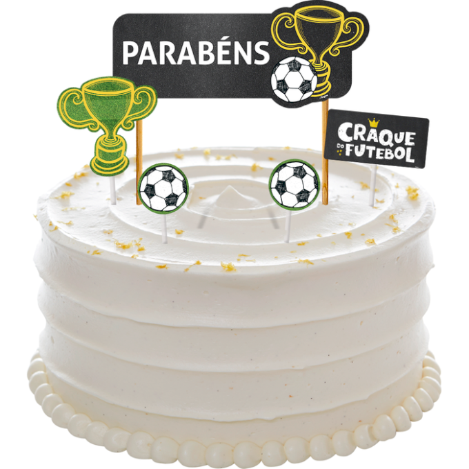 DECORACAO DE BOLO FESTA FUTEBOL 4UND