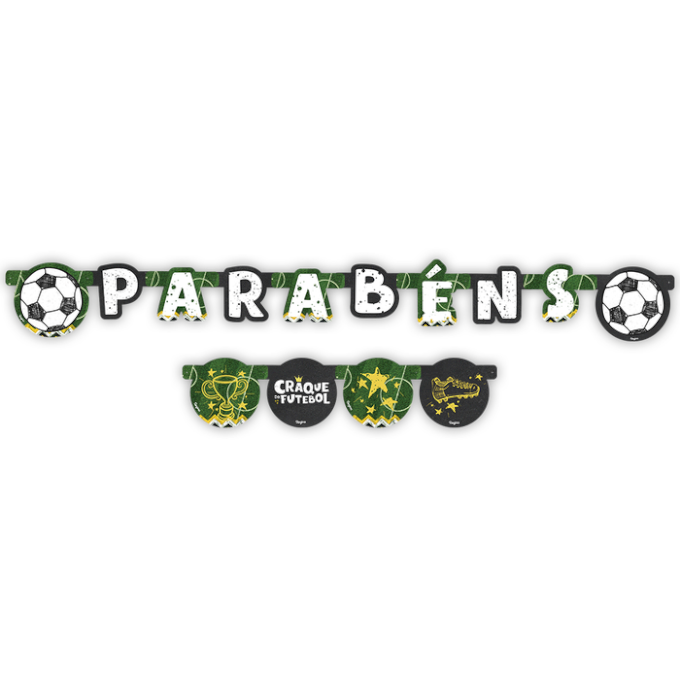 FAIXA PARABENS FESTA FUTEBOL 1UND