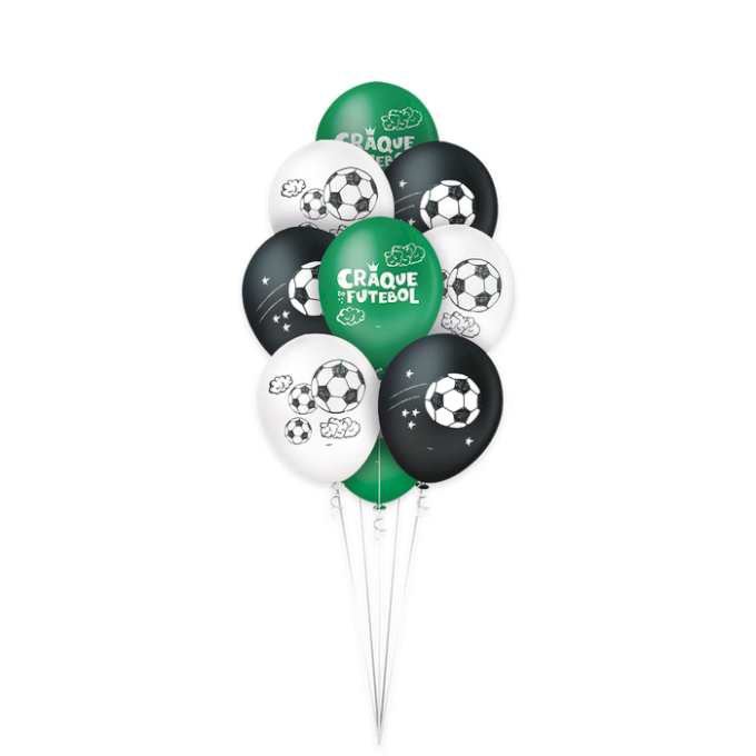 BALOES LATEX REDONDO 9¨C/25UND FESTA FUTEBOL
