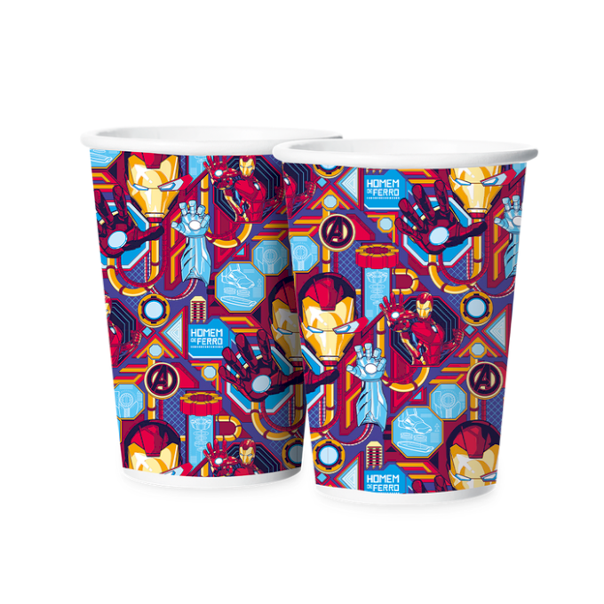 COPO PAPEL 180ML HOMEM DE FERRO C/12UND