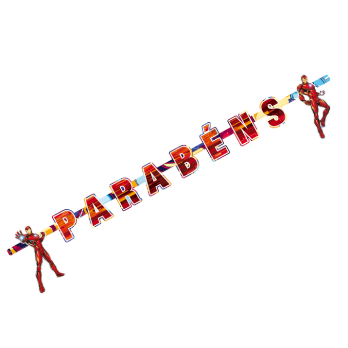 FAIXA PARABENS HOMEM DE FERRO 1UND
