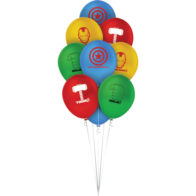 BALAO LATEX REDONDO 9¨ VINGADORES (AVENGERS) 25UND