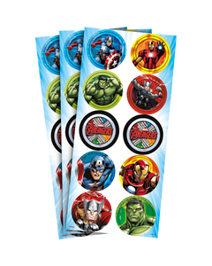 ADESIVO REDONDO VINGADORES( AVENGERS) C/30UND