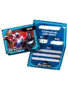 CONVITE PAPEL VINGADORES (AVENGERS) C/8