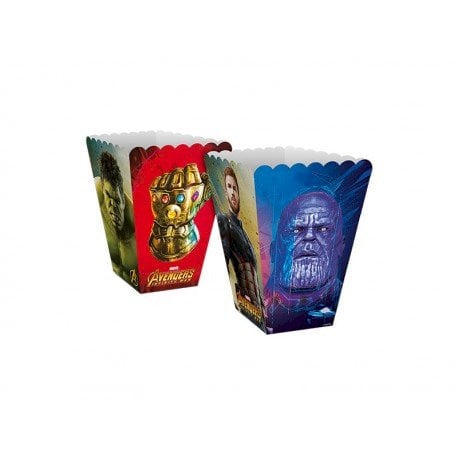 MINI CAIXA PIPOCA PAPEL VINGADORES (AVENGERS) C/12