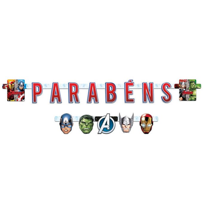 FAIXA PARABENS VINGADORES (AVENGERS) UND