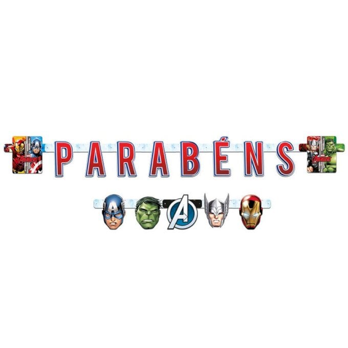 FAIXA PARABENS VINGADORES (AVENGERS) UND