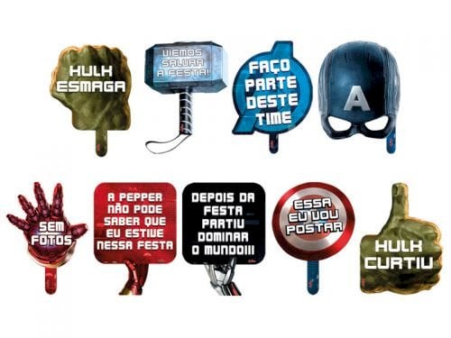 KIT PLAQUINHA PAPEL VINGADORES (AVENGERS) 