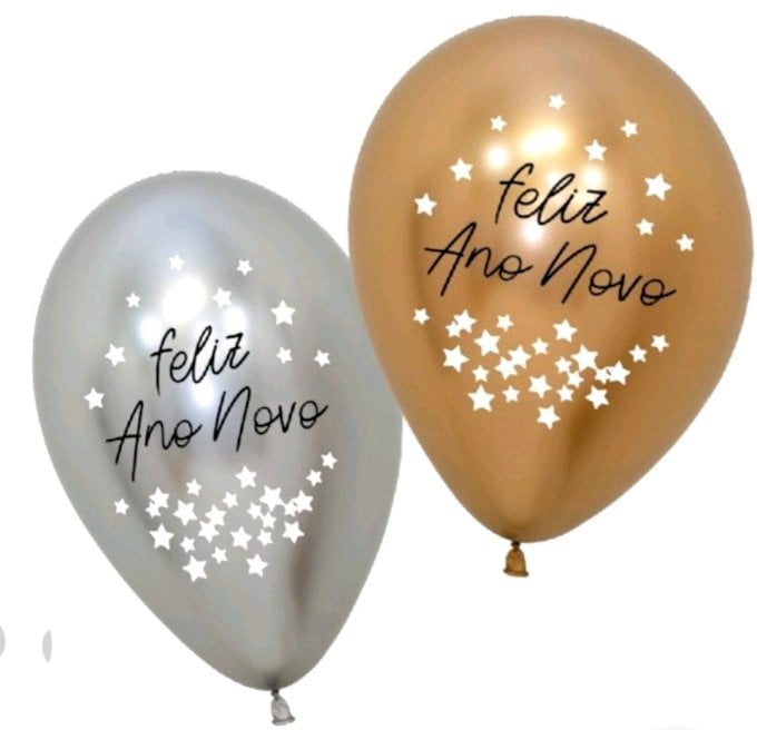 BALAO LATEX REFLEX FELIZ ANO NOVO COMPOSE R12 UND