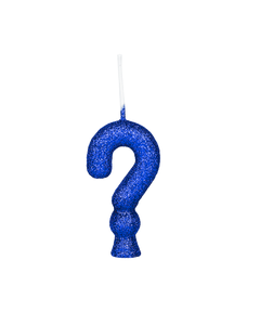 VELA CINTILANTE GLITTER AZUL INTERROGACAO