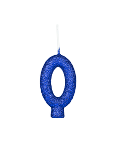 VELA CINTILANTE GLITTER AZUL NUMERO 0