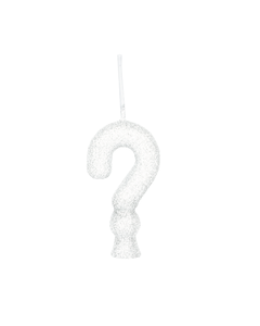 VELA CINTILANTE GLITTER BRANCO INTERROGACAO