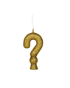 VELA CINTILANTE GLITTER DOURADO INTERROGACAO