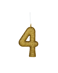 VELA CINTILANTE GLITTER BRANCO NUMERO 4
