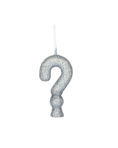 VELA CINTILANTE GLITTER PRATA INTERROGACAO