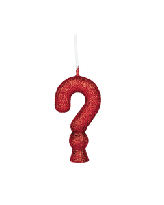 VELA CINTILANTE GLITTER VERMELHO INTERROGACAO