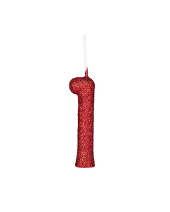 VELA CINTILANTE GLITTER VERMELHO NUMERO 1