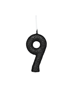 VELA CINTILANTE GLITTER PRETO 9