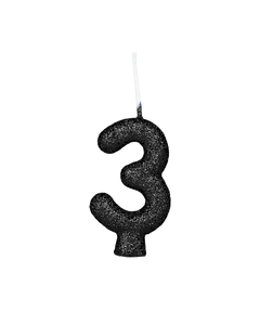 VELA CINTILANTE GLITTER PRETO 3
