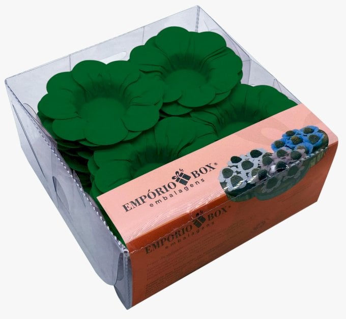 PETALA DE PAPEL 13X13X5CM C/40UND-VERDE ESCURO