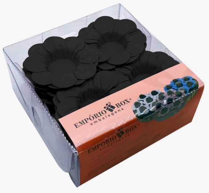 PETALA DE PAPEL 13X13X5CM C/40UND- PRETO