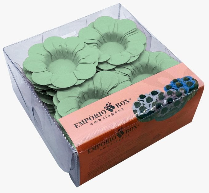 PETALA DE PAPEL 13X13X5CM C/40UND- VERDE BEBE