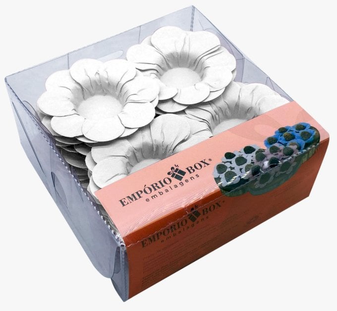 PETALA DE PAPEL 13X13X5CM C/40UND- BRANCO