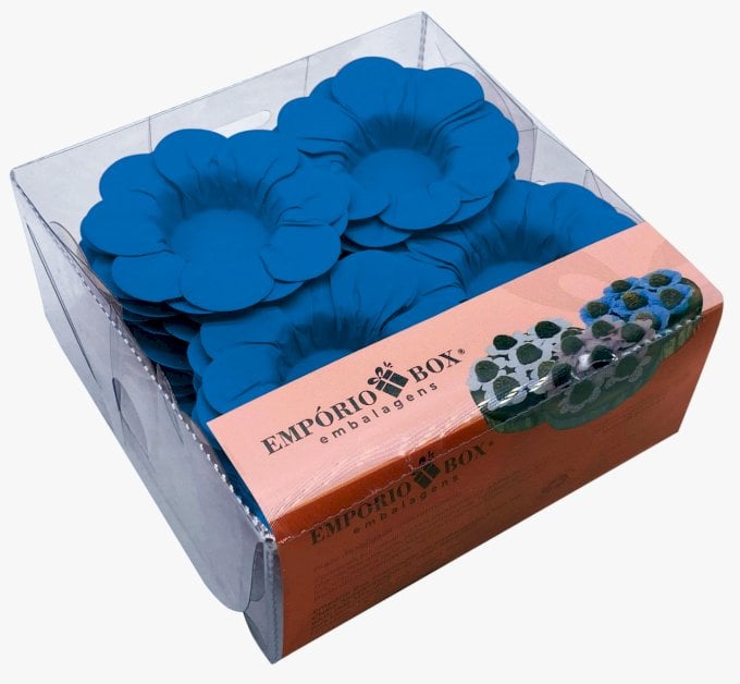 PETALA DE PAPEL 13X13X5CM C/40UND- PINK CANCUN AZUL ESCURO