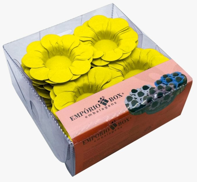PETALA DE PAPEL 13X13X5CM C/40UND- AMARELO