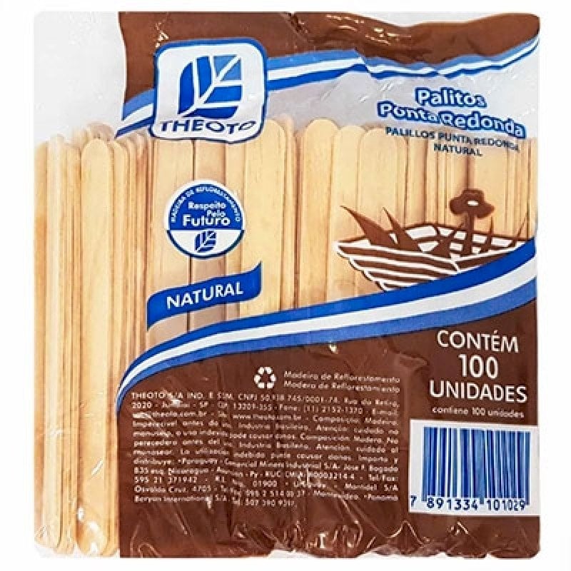 PALITO PICOLE THEOTO PONTA REDONDA 100UND