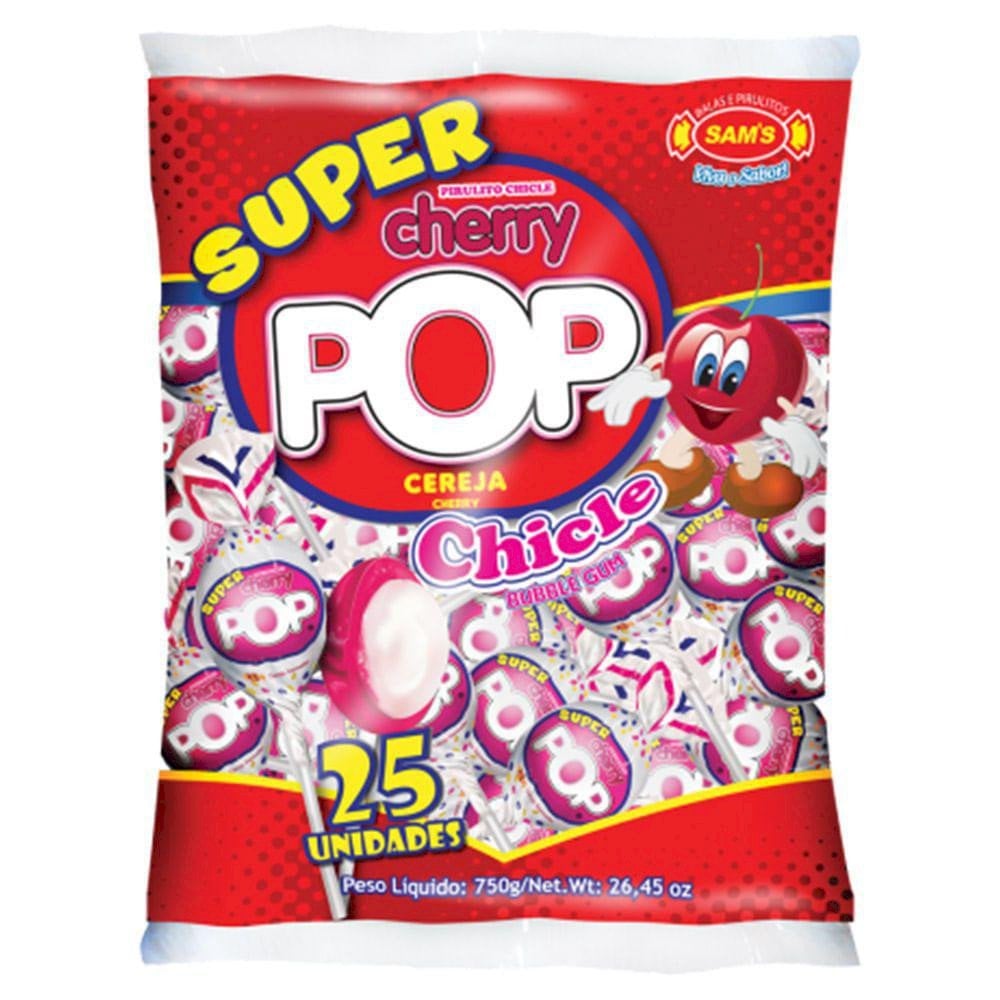 PIRULITO SAMS CHERY POP 750G SUPER CEREJA