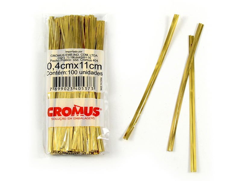 FECHO PRATICO DOURADO 4MMX11CM C/100