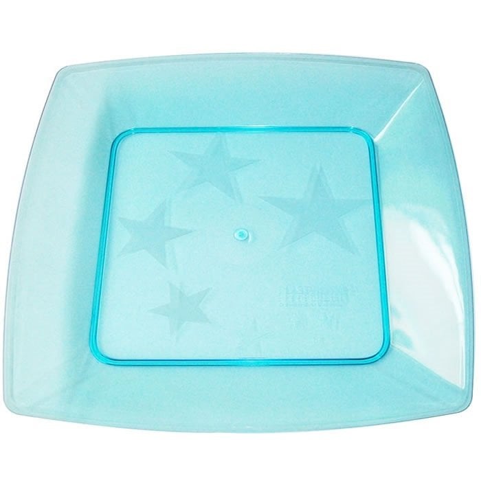 PRATO ACRILICO QUADRADO 210 MM C/10 AZUL