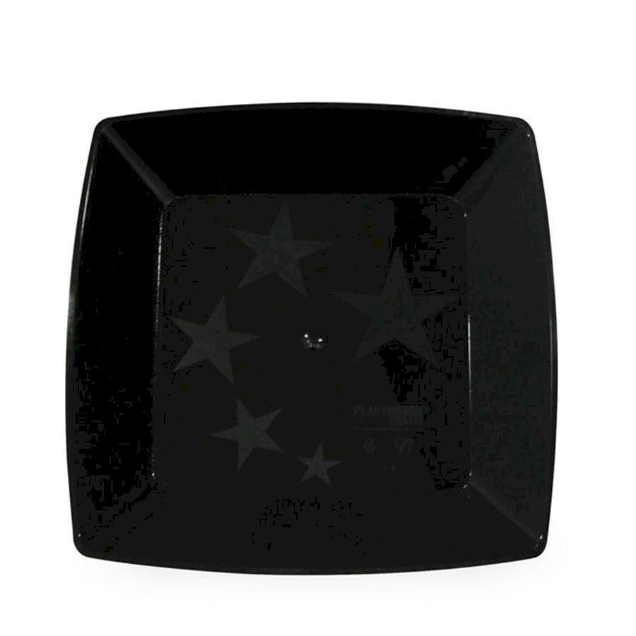 PRATO ACRILICO QUADRADO 210 MM C/10 PRETO