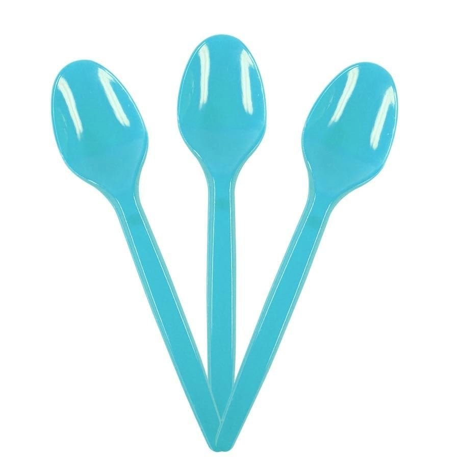 COLHER ACRILICO EXTRA FORTE C/25UND AZUL CLARO SOLIDA